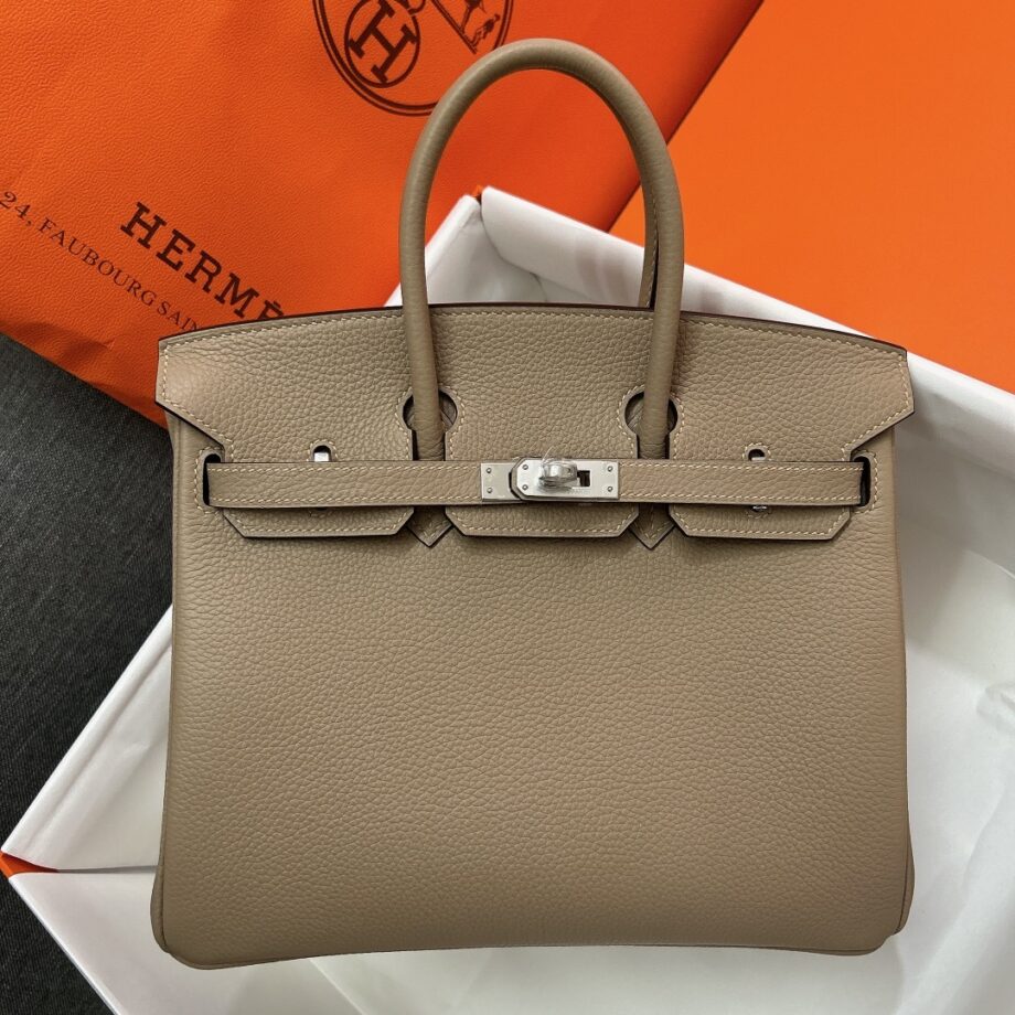 HermèS Birkin25 Turtledove Gray Togo Cowhide Handmade Sewing Birkin25