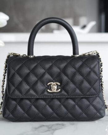 Chanel Small Size Silver Coco Handle Bag