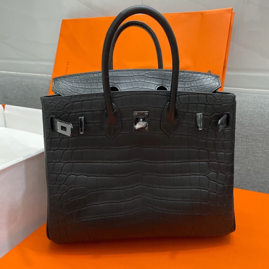 HermèS Birkin25 Black Nile Crocodile Black Hardware Handmade Hand Sewing Birkin25