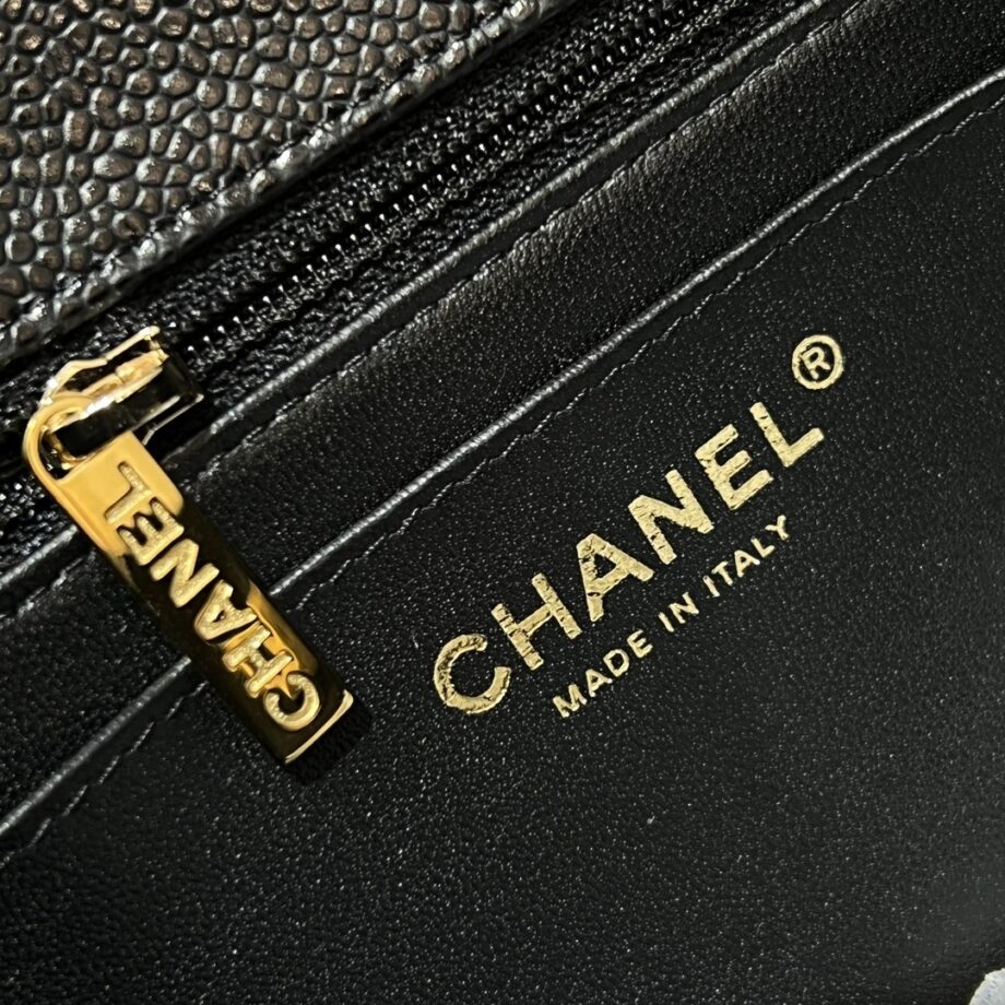 Chanel Classic Large Mini Black Grain Flap Bag