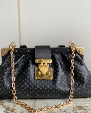 louis vuitton black monogram clutch handbag