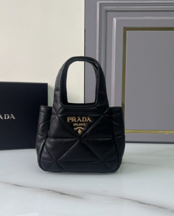 PRADA 1BG451 Small Nappa-Leather Tote Bag With Topstitching