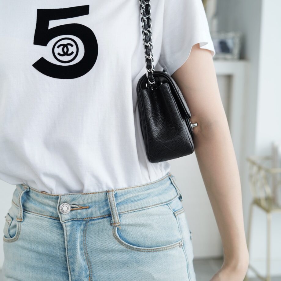 Chanel Black & Silver Hardware French Haas Grained Cowhide Mini Flap Bag