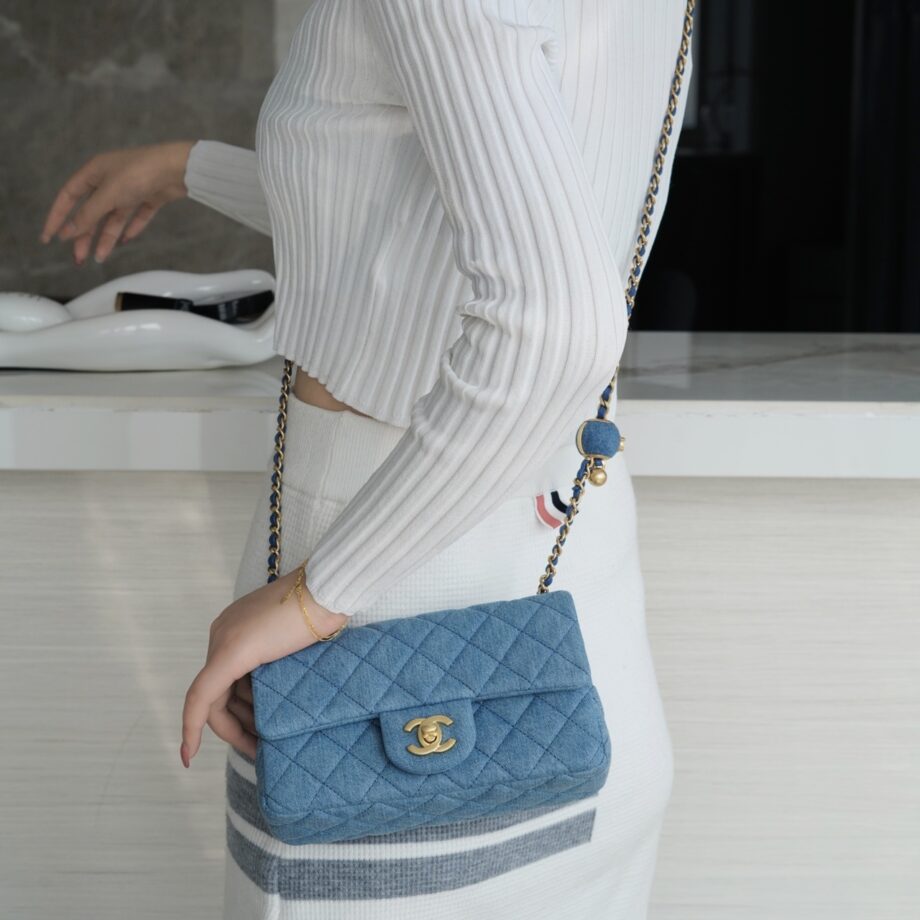 Chanel Denim Mini Flag Bag