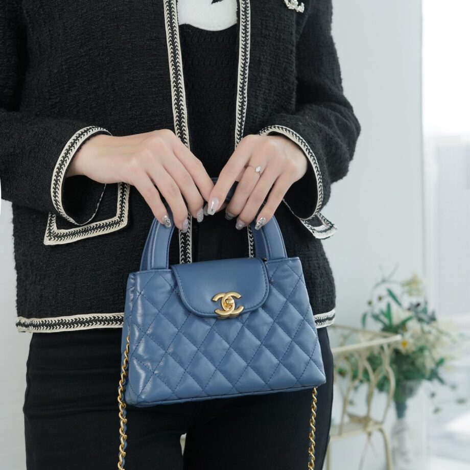 Chanel AS4416 23K Light Blue Large Kelly Handle Bag