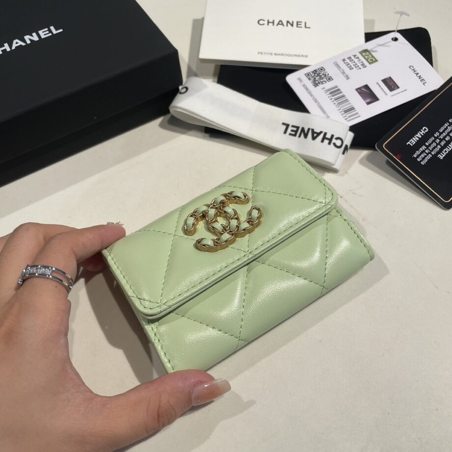 Chanel Light Green 19 Wallet