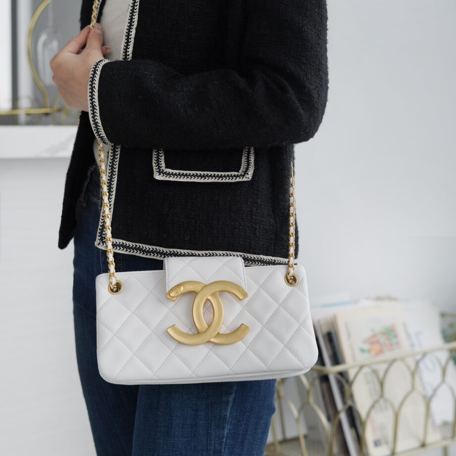 Chanel Vintage Lambskin Baguette Bag