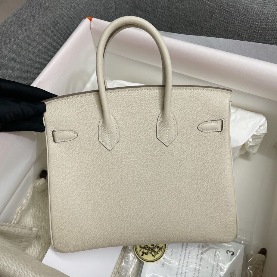 HermèS Birkin25 Milkshake White Togo Cowhide Handmade Sewing Birkin25