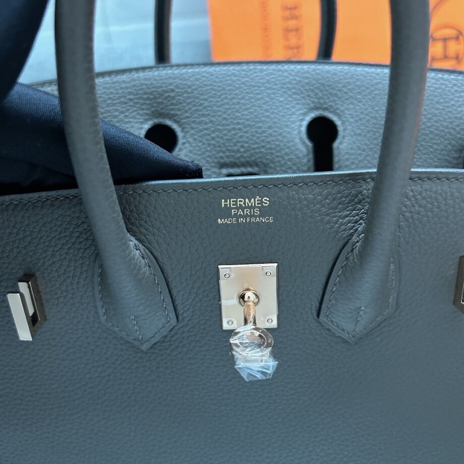 HermèS Birkin25 Gray Togo Cowhide Rose Gold Hardware Hand-Stitched Birkin25