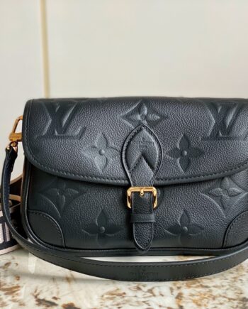 louis vuitton black monogram empreinte diane bag