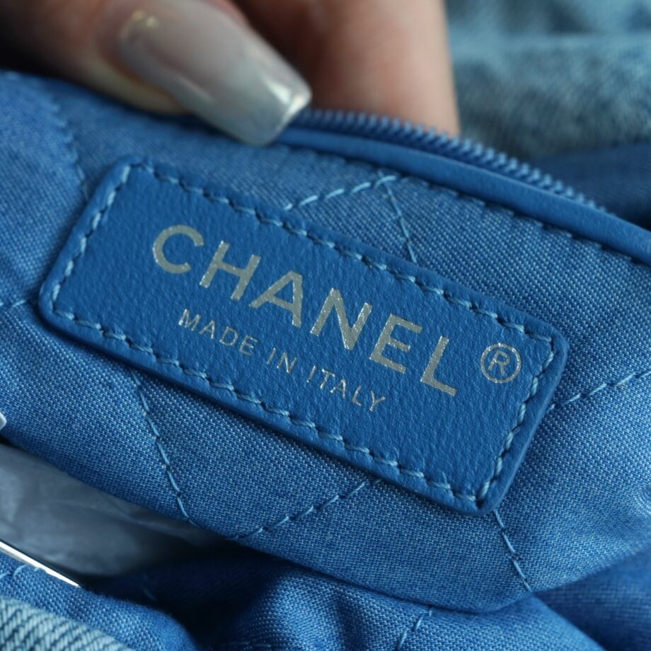 Chanel Denim Blue 23P Double Small Shoulder Back