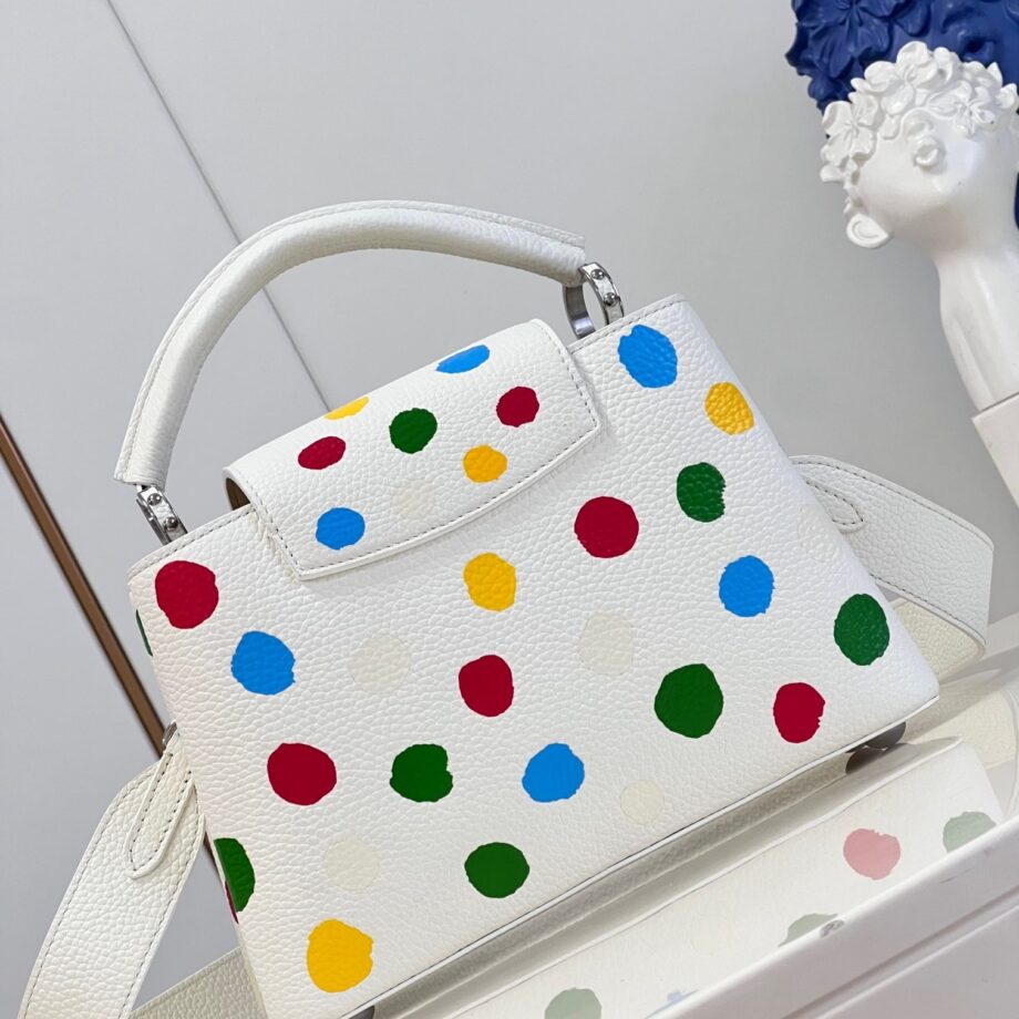 Louis Vuitton M21637 Hand-Painted Polka Dot Print Lv X Yk Capucines Bb Handbag