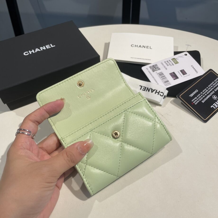 Chanel Light Green 19 Wallet