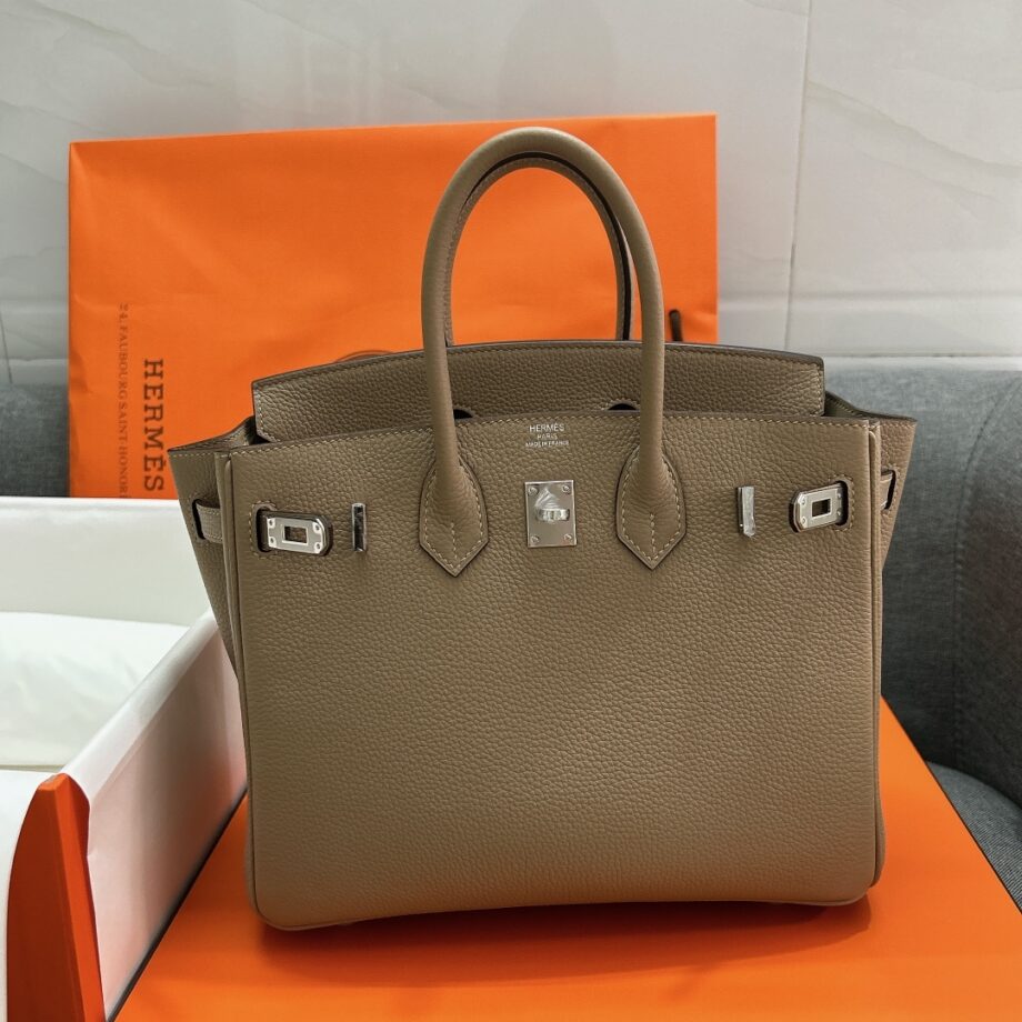 HermèS Birkin25 Turtledove Gray Togo Cowhide Handmade Sewing Birkin25