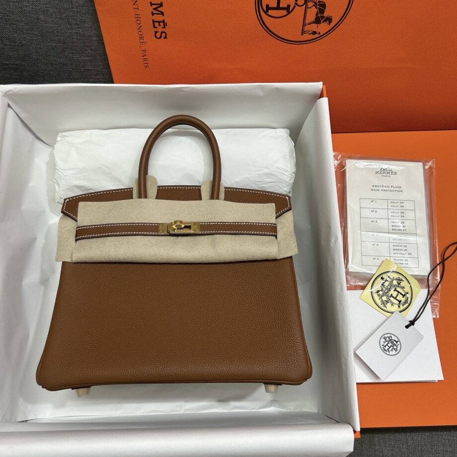 HermèS Birkin25 Brown Togo Cowhide Handmade Sewing Birkin25