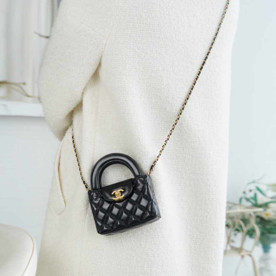 Chanel AS4416 23K Black Small Size Kelly Handle Bag