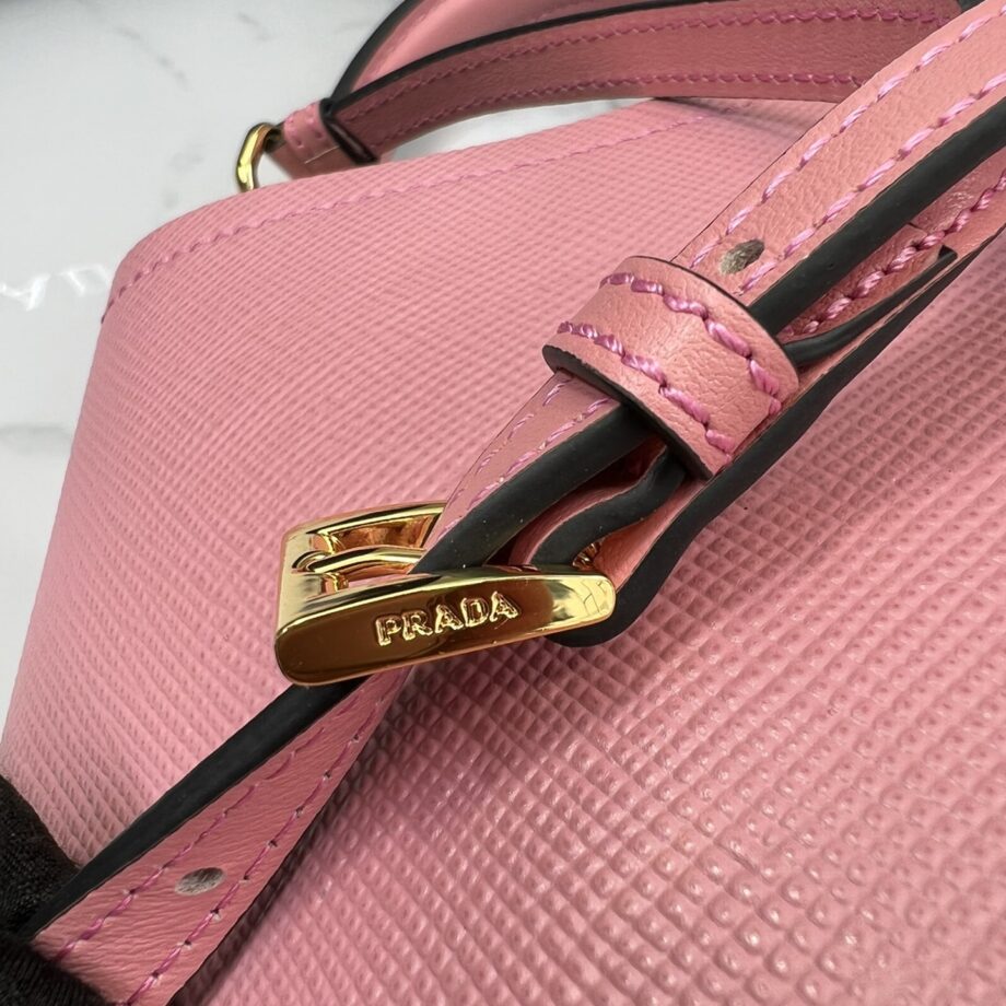 PRADA 1BA217 Pink Small Saffiano Leather Prada Panier Bag