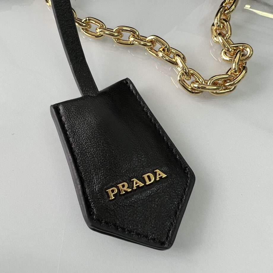 PRADA 1BH197 Black Quilted Leather Camera Bag