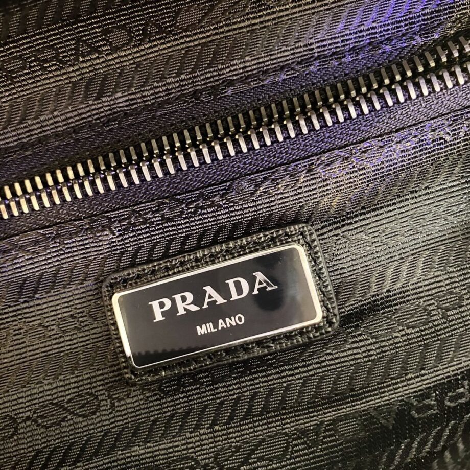 PRADA 2VL033 Black Canvas Minimalism Chest Bag/Waist Bag