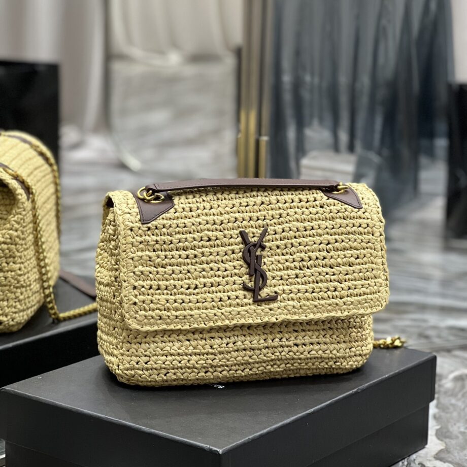 YSL 633158 Niki Raffia Woven Bag 4 Colors Available