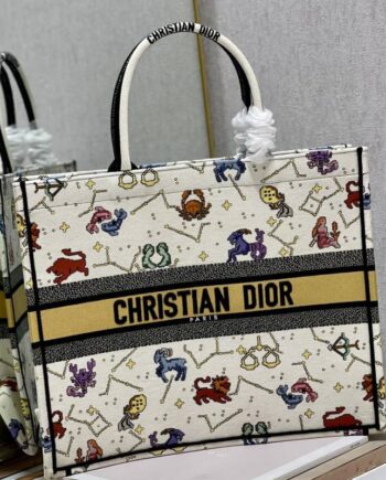 dior twelve color constellation white large book tote