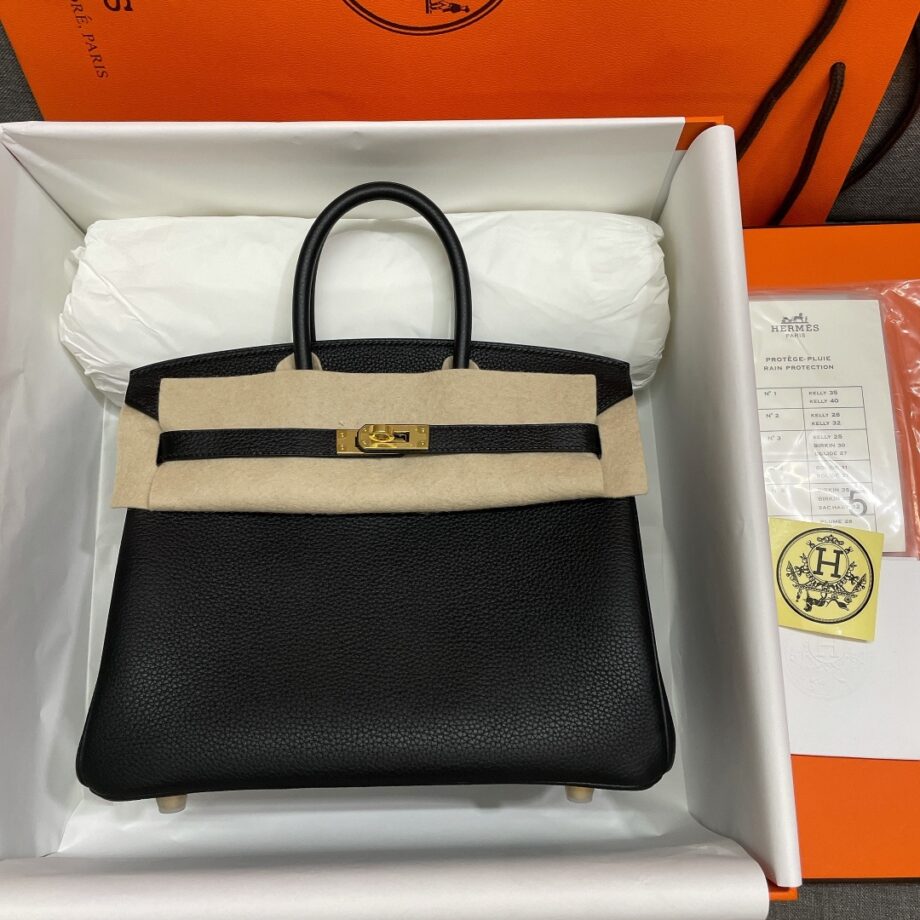 HermèS Birkin25 Black Togo Cowhide Handmade Sewing Birkin25