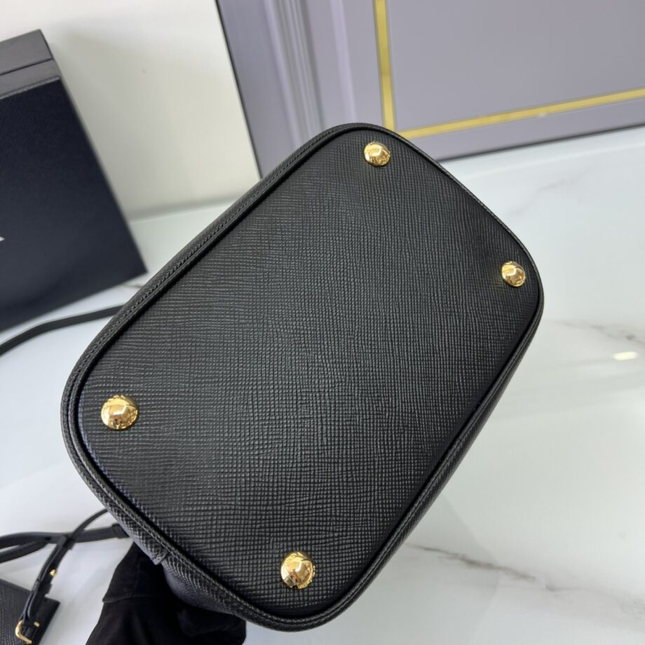 PRADA 1BA212 Black Medium Saffiano Leather Prada Panier Bag