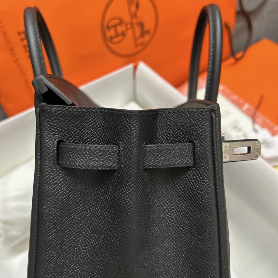 HermèS Birkin25 Black Epsom Leather Silver Hardware Handmade Birkin25