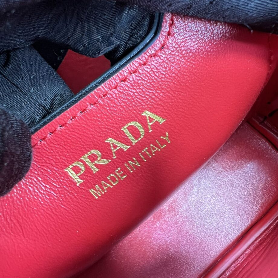 PRADA 1BA217 Black Small Saffiano Leather Prada Panier Bag