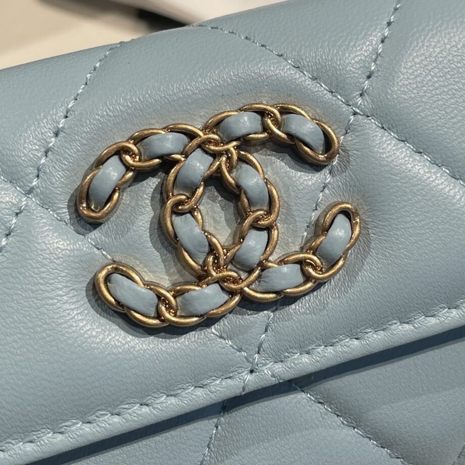 Chanel Light Blue 19 Wallet