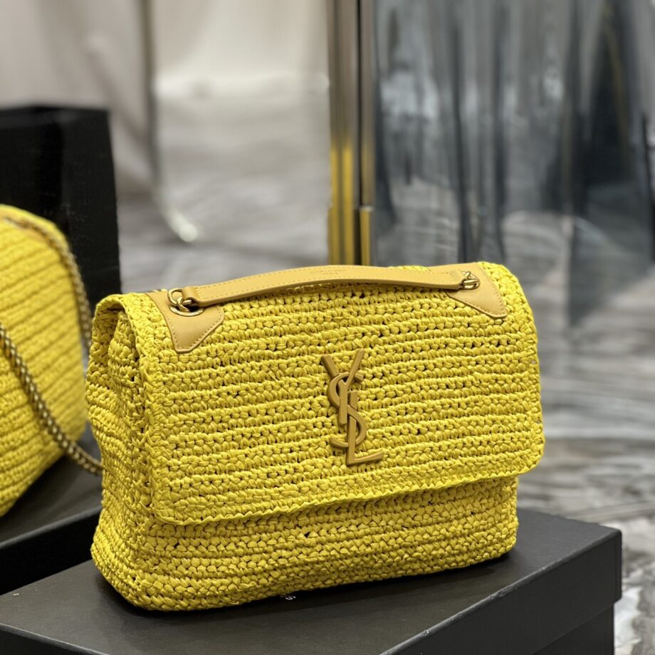 YSL 633158 Niki Raffia Woven Bag 4 Colors Available