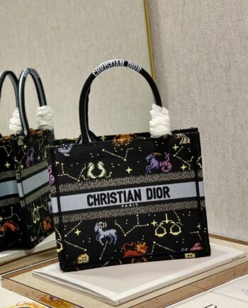 dior twelve constellation black mini book tote