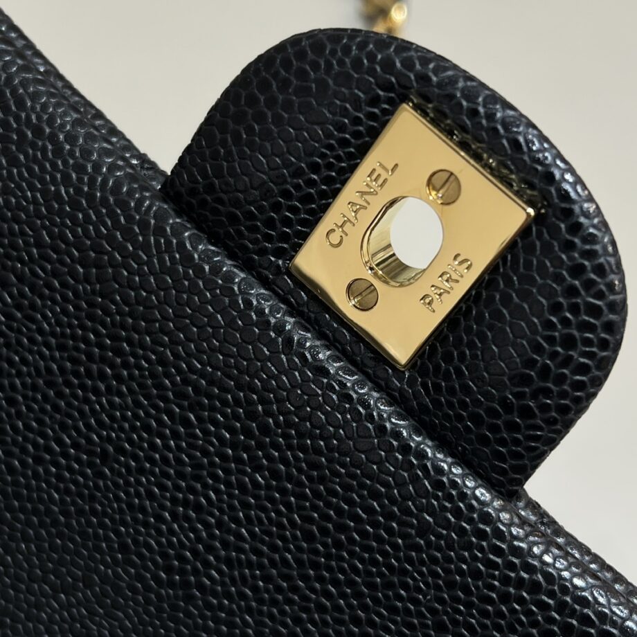 Chanel Classic Large Mini Black Grain Flap Bag