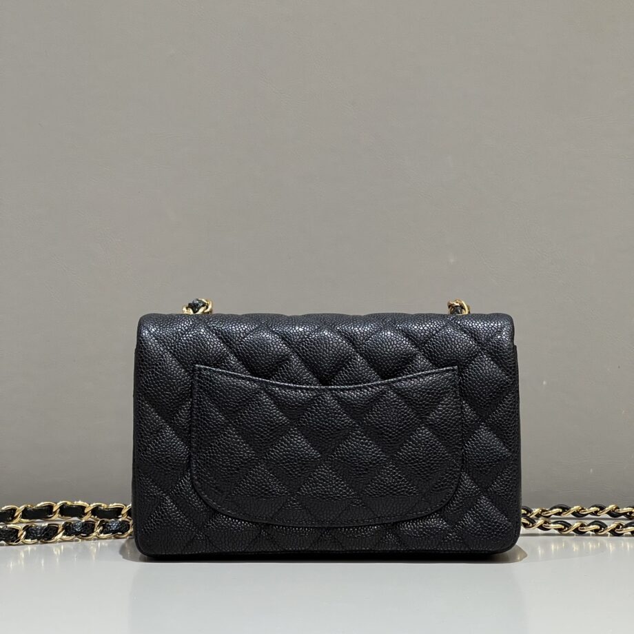 Chanel Classic Large Mini Black Grain Flap Bag