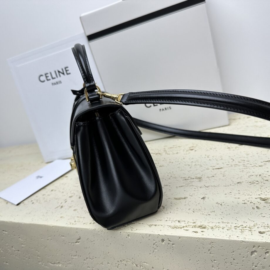 Celine 197983 Black Mini 16 In Satinated Calfskin