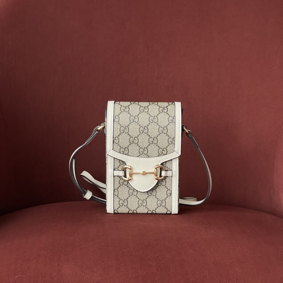 gucci 625615 white leather trim horsebit buckle 1955 mini bag