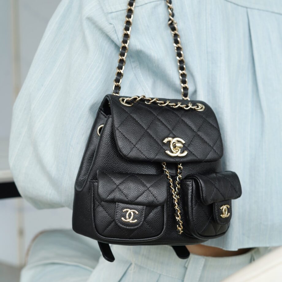 Chanel Black Mini French Haas Calfskin Duma Backpack