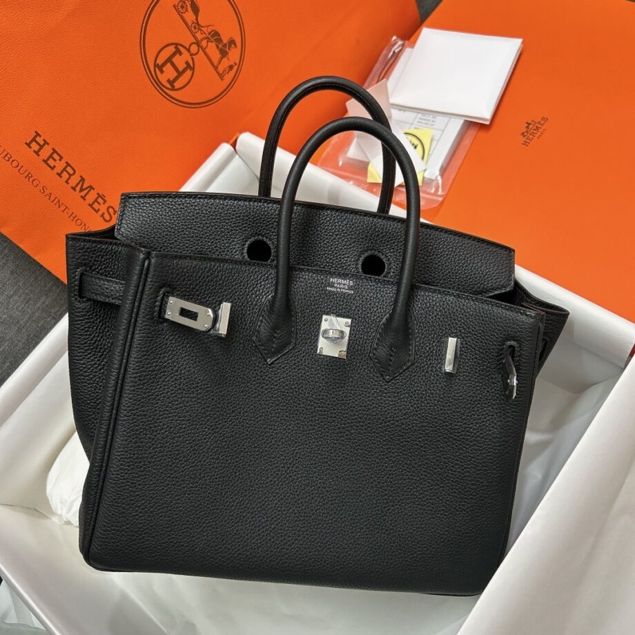 HermèS Birkin25 Black Togo Leather Hand-Stitched Birkin 25