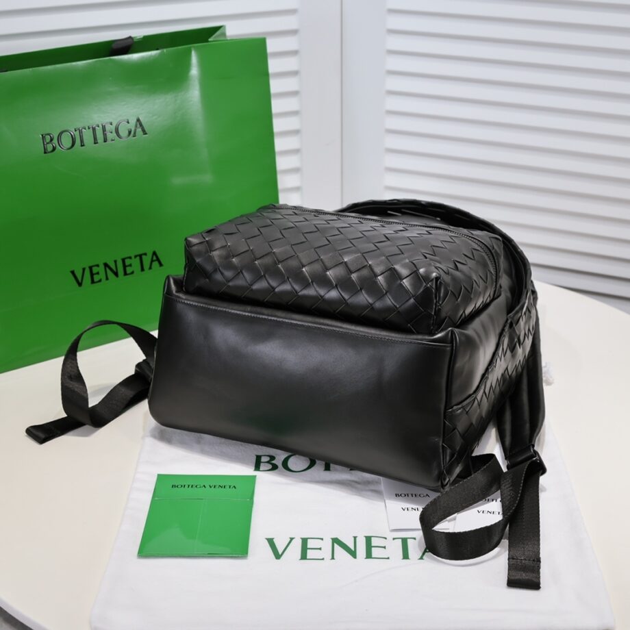 Bottega Veneta 6619 Black Woven Backpack