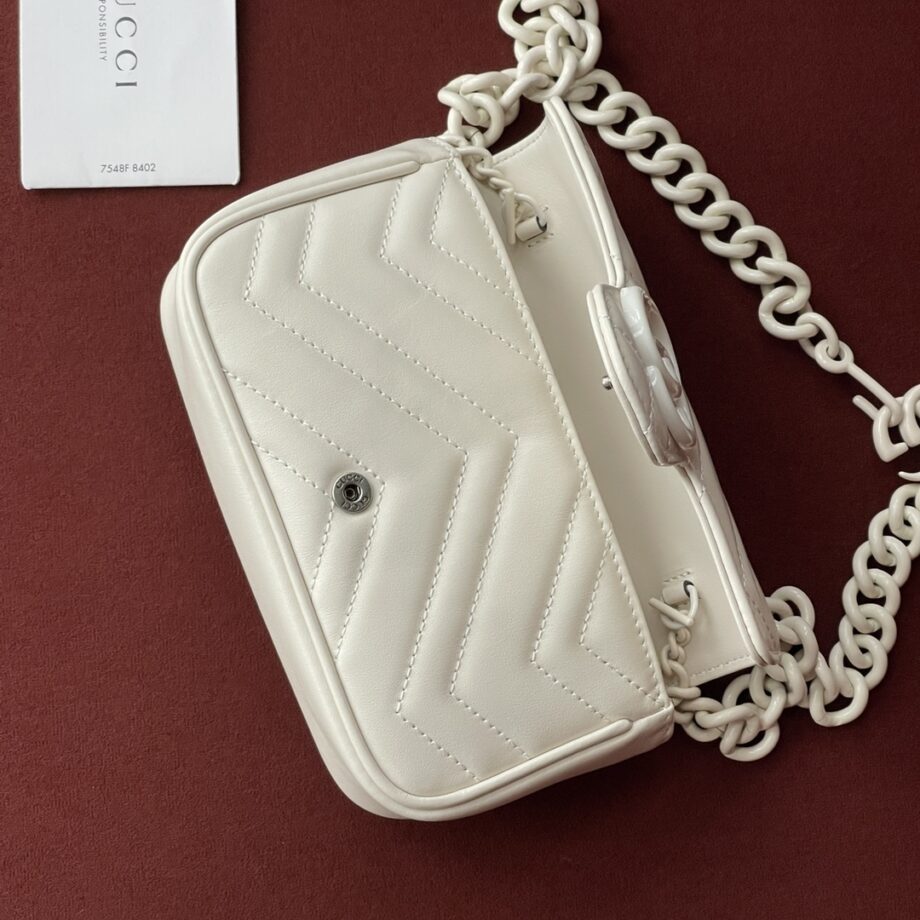 gucci 699757 white gg marmont belt bag