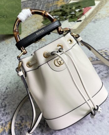 gucci 724667 gucci diana white replica mini bucket bag