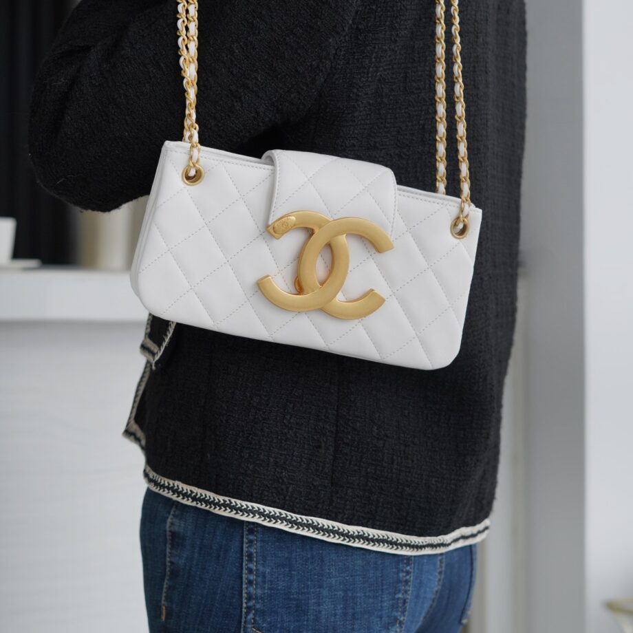 Chanel Vintage Lambskin Baguette Bag